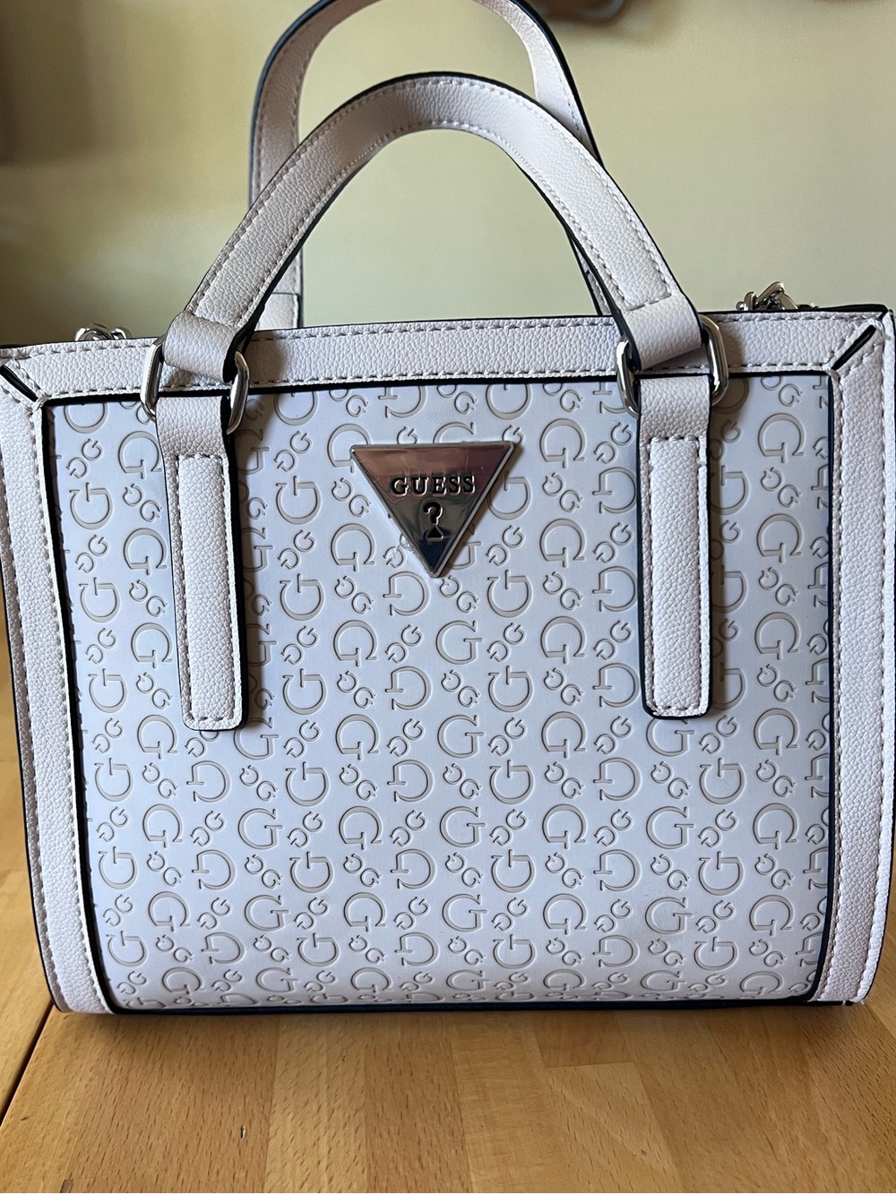 G by Guess White Mini Logo Satchel